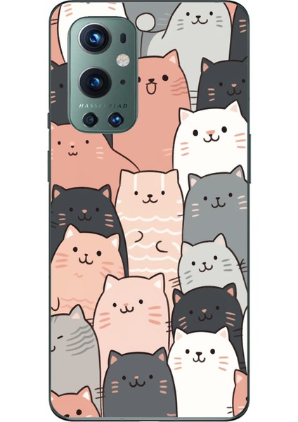 Oneplus 9 Pro Uyumlu Pufi Kedicikler Tasarımlı Baskılı Silikon Kılıf