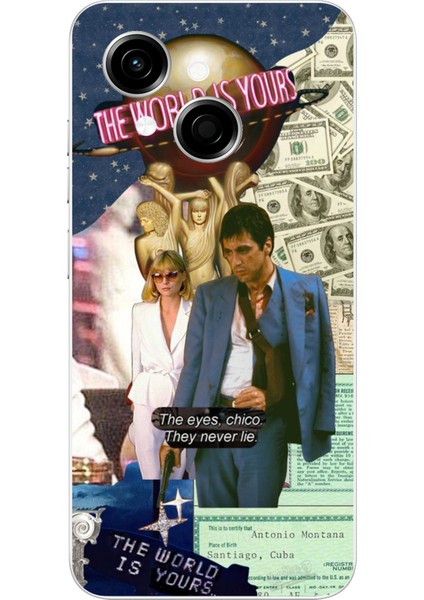 Tecno Spark Go 1 Uyumlu Elvira Hancock & Tony Montana Tasarımlı Baskılı Silikon Kılıf