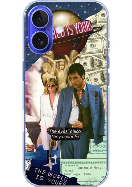 iPhone 16 Uyumlu Elvira Hancock & Tony Montana Tasarımlı Baskılı Silikon Kılıf