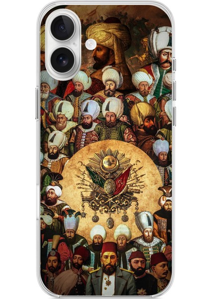 iPhone 16 Plus Uyumlu Osmanlı Padişahları Baskılı Silikon Kılıf