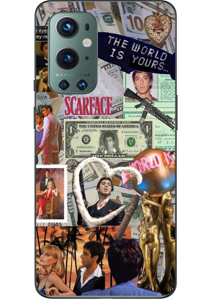 Oneplus 9 Pro Uyumlu Scarface Kolaj Tasarımlı Baskılı Silikon Kılıf