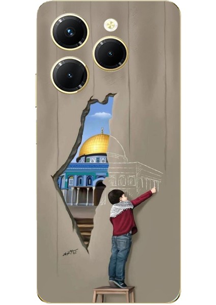 Tecno Spark 20 Pro Uyumlu Mescid-I Aksa Duvar Baskılı Silikon Kılıf