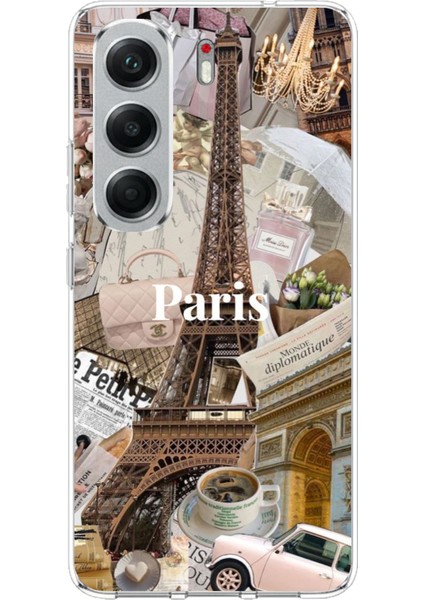 Tecno Camon 40 Pro Uyumlu Paris Kolaj Baskılı Silikon Kılıf