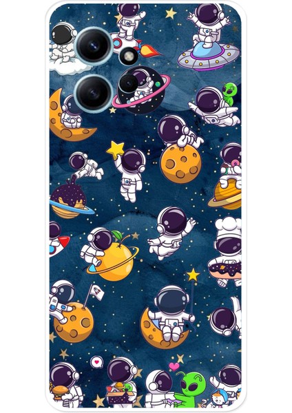 Redmi Note 12 4g Uyumlu Minik Astronotlar Uzayda Baskılı Silikon Kılıf