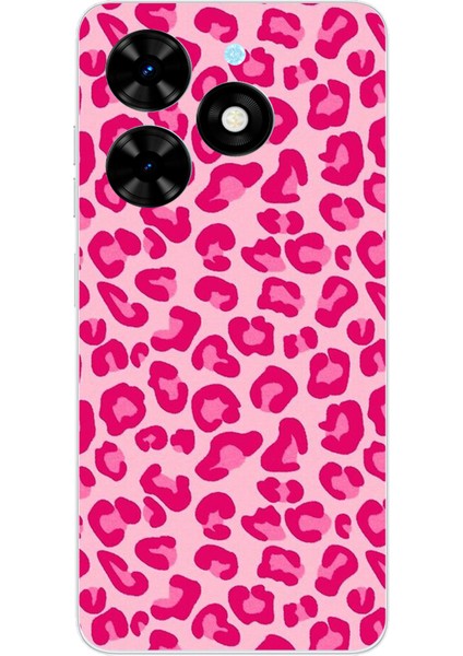 Tecno Spark Go 2024 Uyumlu Pembe Leopar Tasarımlı Baskılı Silikon Kılıf