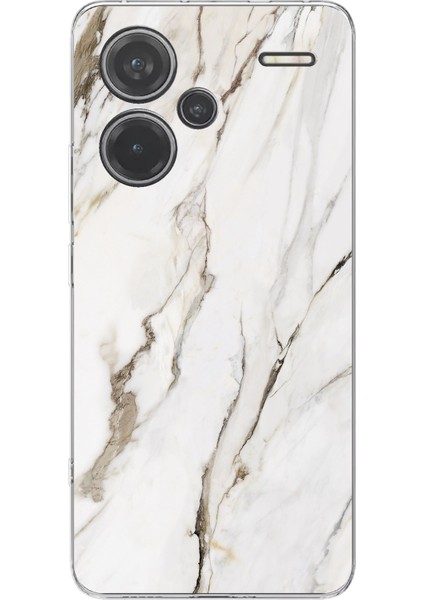Redmi Note 13 Pro Plus 5g Uyumlu Beyaz Mermer Baskılı Silikon Kılıf