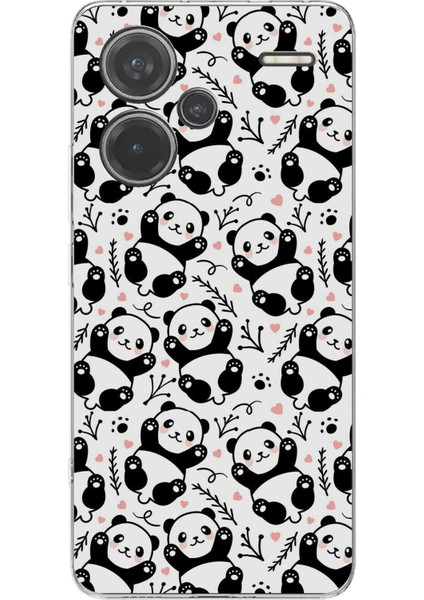 Redmi Note 13 Pro Plus 5g Uyumlu Minik Pandalar Baskılı Silikon Kılıf