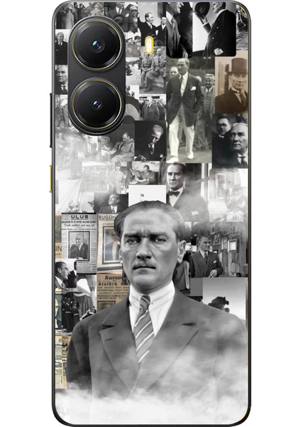 Poco X7 Pro Uyumlu Mustafa Kemal Atatürk Kolaj Baskılı Silikon Kılıf