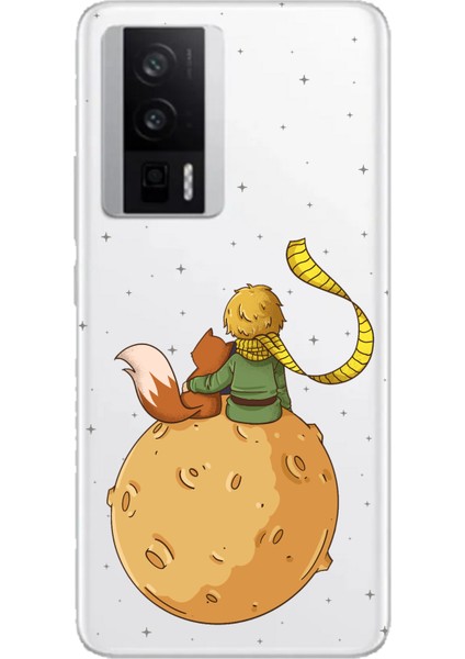 Poco F5 Pro Uyumlu Küçük Prens Gezegen Boa Tasarımlı Baskılı Silikon Kılıf
