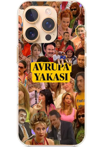 iPhone 16 Pro Uyumlu Avrupa Yakası Baskılı Silikon Kılıf