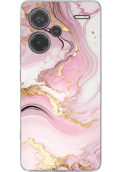 Redmi Note 13 Pro Plus 5g Uyumlu Pembe Mermer Baskılı Silikon Kılıf