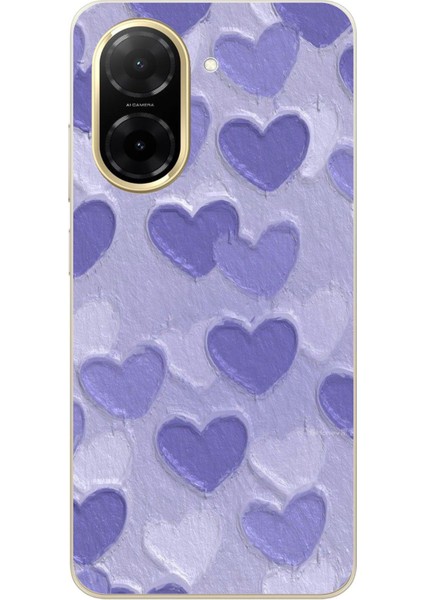 Redmi A5 Uyumlu Mor Kalpler Tasarımlı Baskılı Silikon Kılıf