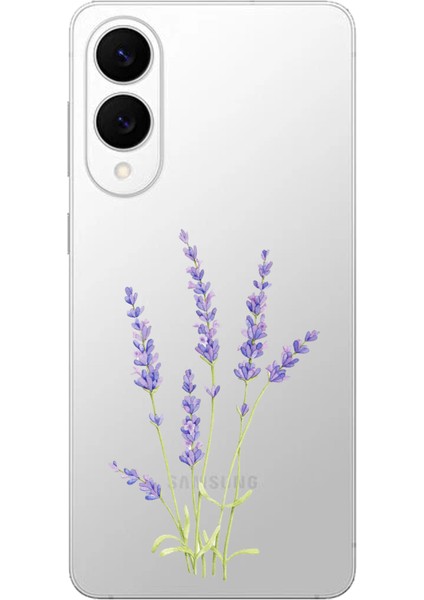 Samsung Galaxy S25 Edge Uyumlu Lavanta Çiçek Tasarımlı Baskılı Silikon Kılıf