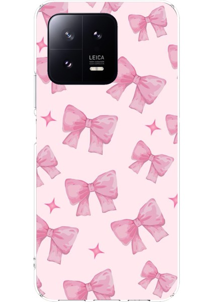 Xiaomi Mi 13 Uyumlu Pembe Fiyonklar Baskılı Silikon Kılıf