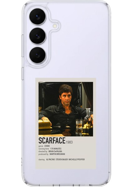 Samsung Galaxy S25 Fe Uyumlu Scarface Mini Poster Tasarımlı Baskılı Silikon Kılıf