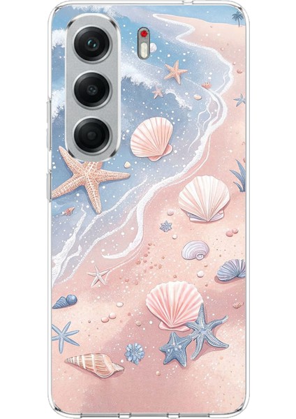 Tecno Camon 40 Pro Uyumlu Sahil Deniz Kabuğu Baskılı Silikon Kılıf