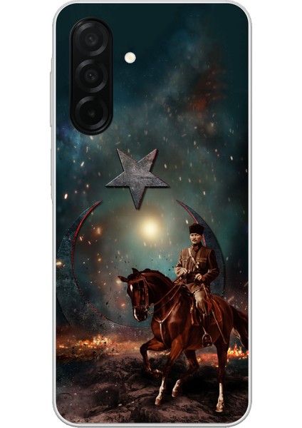 Samsung Galaxy A26 Uyumlu Atatürk At Üstünde Zafer Baskılı Silikon Kılıf
