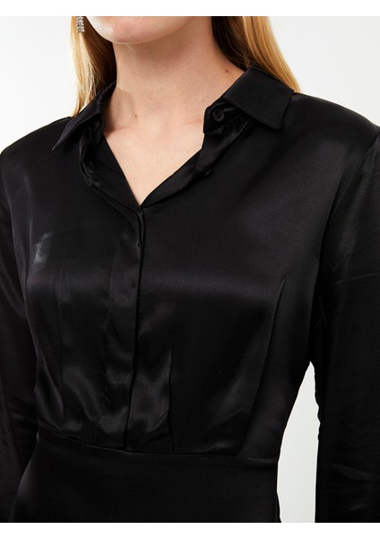 Yeni Sezon Düz Uzun Kollu Saten Kadın Abiye Elbise fırsatları