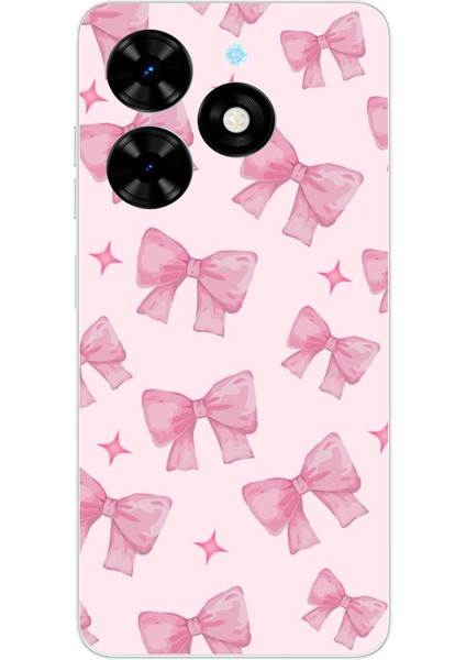 Tecno Spark Go 2024 Uyumlu Pembe Fiyonklar Baskılı Silikon Kılıf