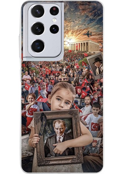Samsung Galaxy S21 Ultra Uyumlu Atatürk Anıtkabir Baskılı Silikon Kılıf