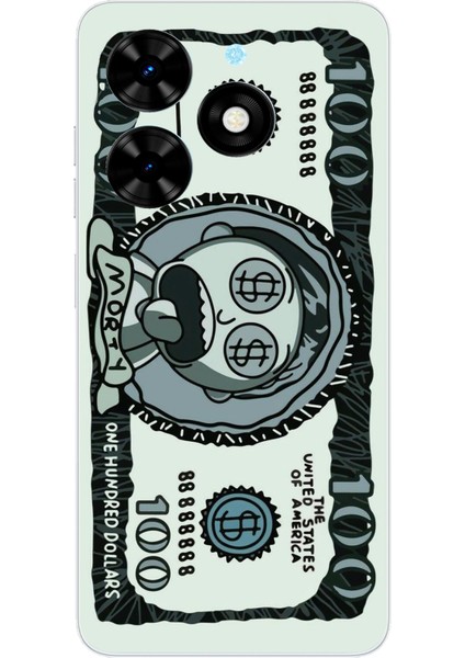 Tecno Spark Go 2024 Uyumlu Morty Dolar Baskılı Silikon Kılıf