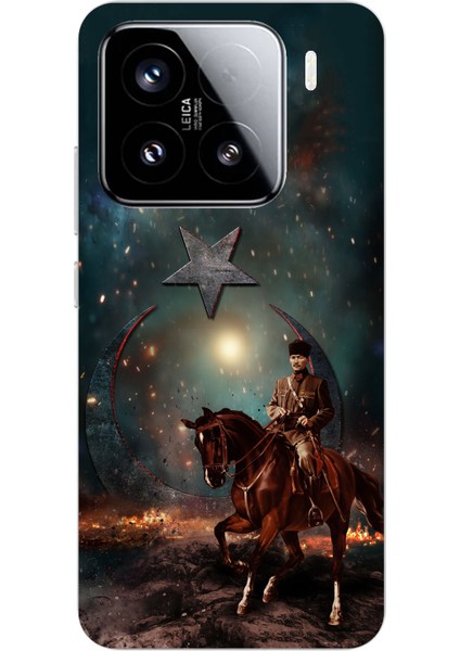 Xiaomi Mi 15 Pro Uyumlu Atatürk At Üstünde Zafer Baskılı Silikon Kılıf