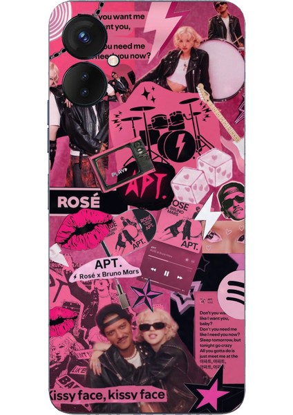 Tecno Spark 9 Pro Uyumlu Blackpink Kolaj Baskılı Silikon Kılıf