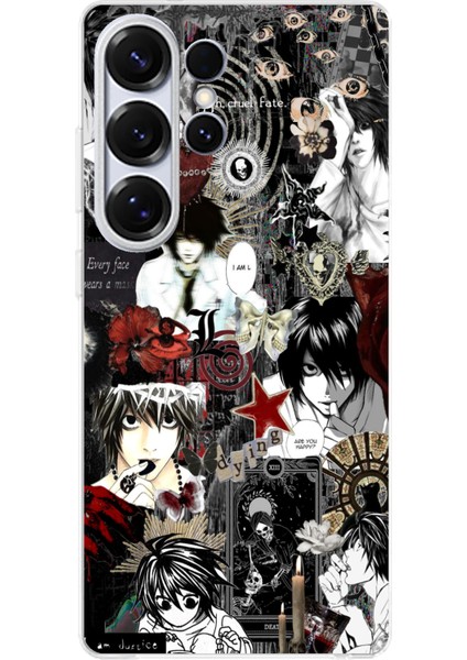Samsung Galaxy S25 Ultra Uyumlu Death Note Kolaj Tasarımlı Baskılı Silikon Kılıf