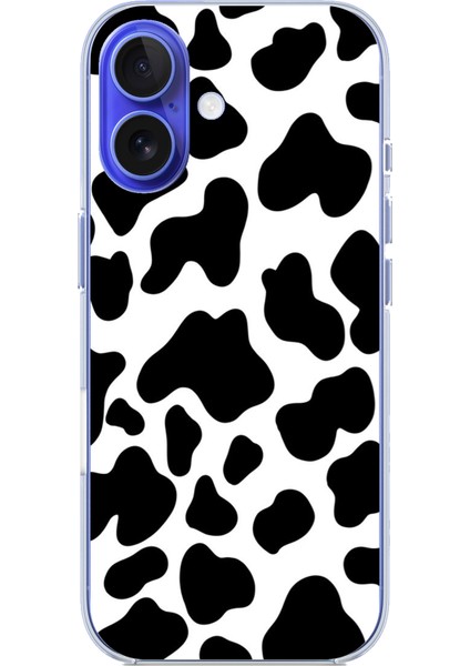 iPhone 16 Uyumlu Inek Desenli Tasarımlı Baskılı Silikon Kılıf