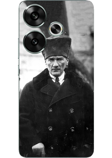 Poco F6 Uyumlu Mustafa Kemal Atatürk Portre Baskılı Silikon Kılıf