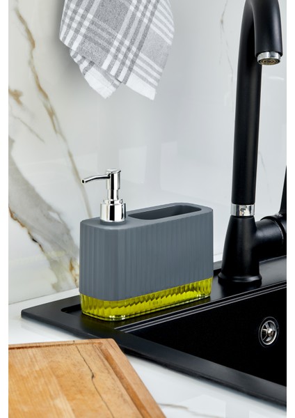 Gözde - Modern Sıvı Sabunluk Şeffaf Renkli Tabanlı ve Sünger Bölmeli Pratik Tasarım (550 Ml) fiyatları