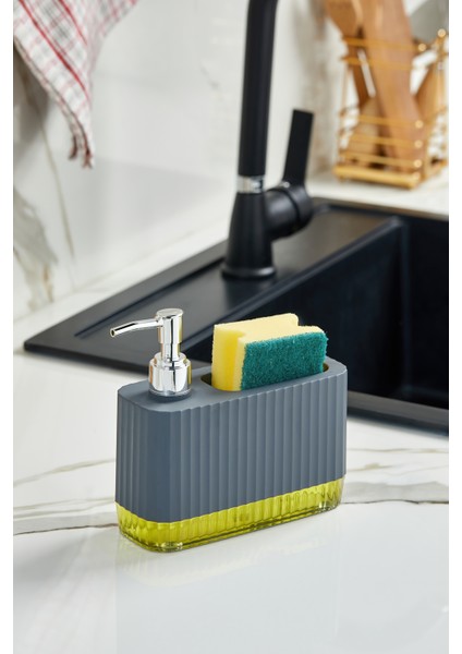 Gözde - Modern Sıvı Sabunluk Şeffaf Renkli Tabanlı ve Sünger Bölmeli Pratik Tasarım (550 Ml) modelleri