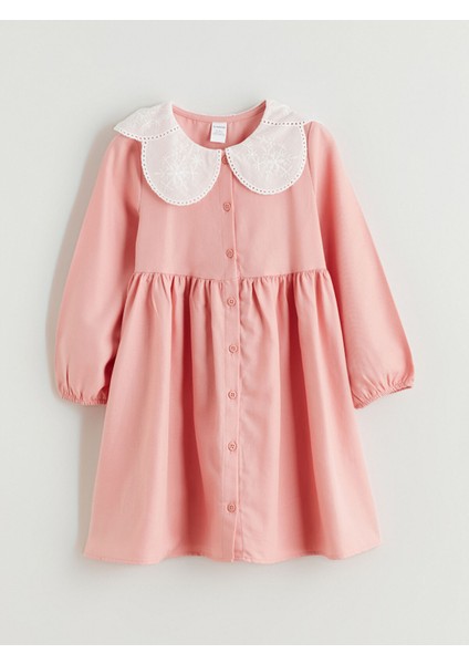 Yeni Sezon Bebe Yaka Kız Bebek Elbise