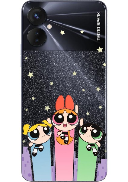 Tecno Spark 9 Pro Uyumlu Powerpuff Girls Tasarımlı Baskılı Silikon Kılıf