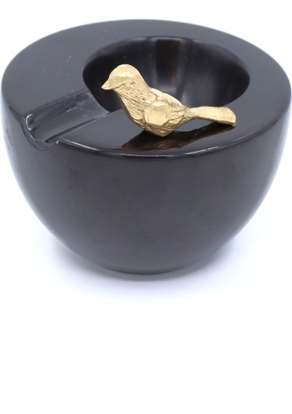 Dekoratif Mermer Taşlı Bronz Desenli Küllük fırsatları