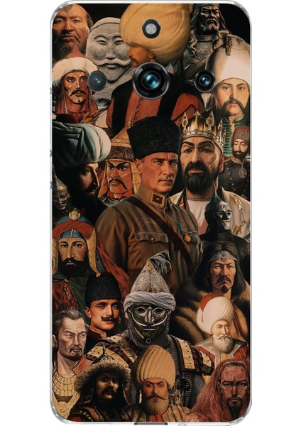 Realme 11 Pro-Pro Plus Uyumlu Türk Büyükleri Kolaj Baskılı Silikon Kılıf