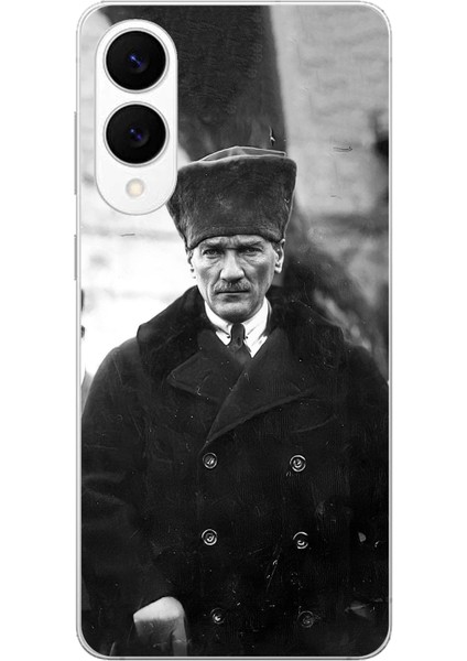 Samsung Galaxy S25 Edge Uyumlu Mustafa Kemal Atatürk Portre Baskılı Silikon Kılıf