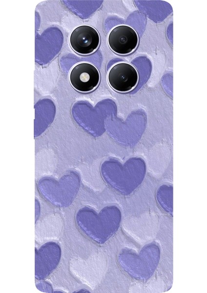 Redmi Note 14 Pro Plus 5g Uyumlu Mor Kalpler Tasarımlı Baskılı Silikon Kılıf