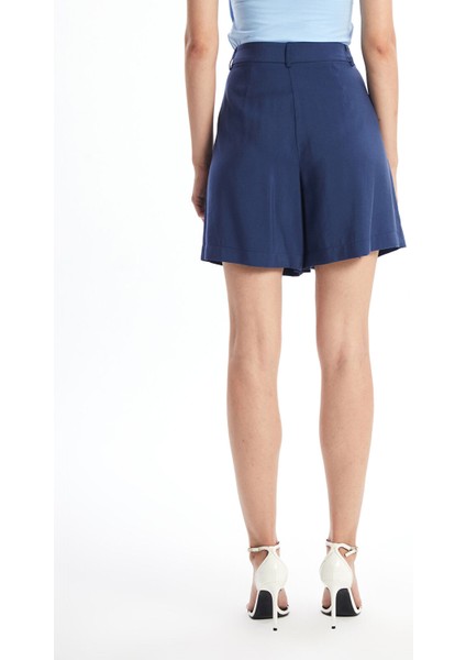 Yeni Sezon Rahat Kalıp Düz Keten Görünümlü Kadın Şort fırsatları