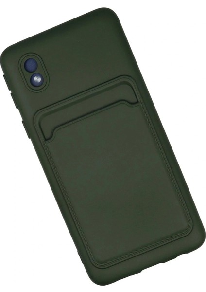 Samsung Galaxy A01 Core Kılıf Kelvin Kartvizitli Silikon - Koyu Yeşil fiyatları