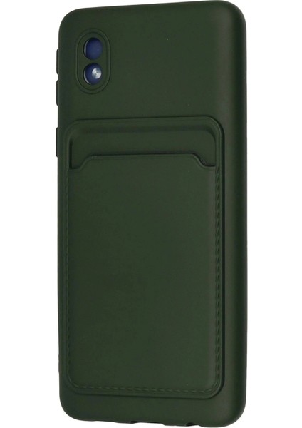 Samsung Galaxy A01 Core Kılıf Kelvin Kartvizitli Silikon - Koyu Yeşil modelleri