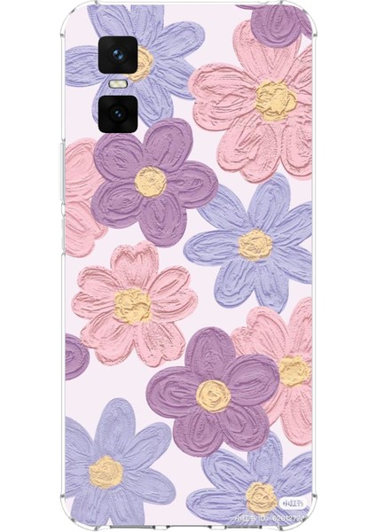 Infinix Gt 30 Pro Uyumlu Renkli Papatyalar Sulu Boya Baskılı Silikon Kılıf