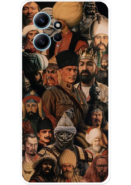 Redmi Note 12 4g Uyumlu Türk Büyükleri Kolaj Baskılı Silikon Kılıf