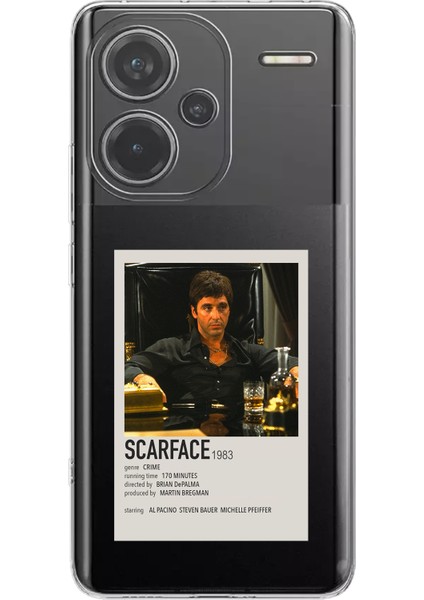 Redmi Note 13 Pro Plus 5g Uyumlu Scarface Mini Poster Tasarımlı Baskılı Silikon Kılıf
