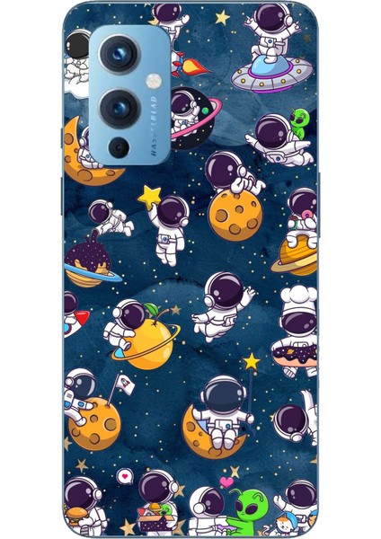 Oneplus 9 Uyumlu Minik Astronotlar Uzayda Baskılı Silikon Kılıf