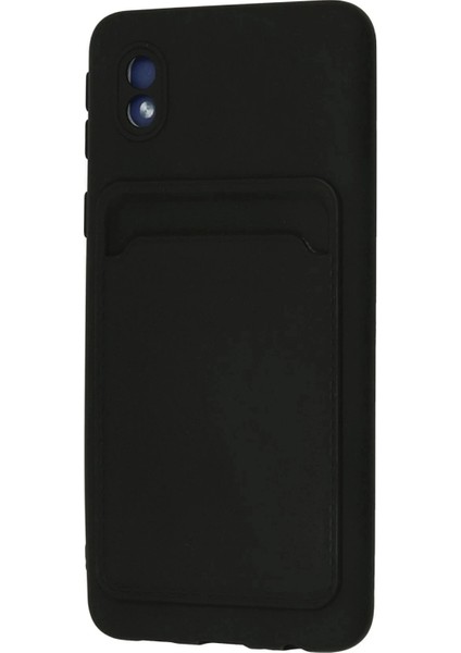 Samsung Galaxy A01 Core Kılıf Kelvin Kartvizitli Silikon - Siyah modelleri