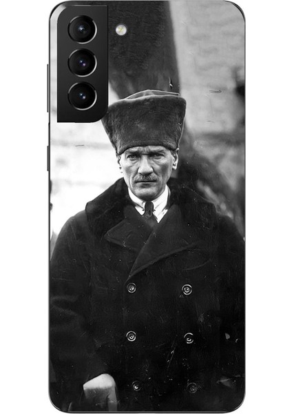 Samsung Galaxy S21 Plus Uyumlu Mustafa Kemal Atatürk Portre Baskılı Silikon Kılıf