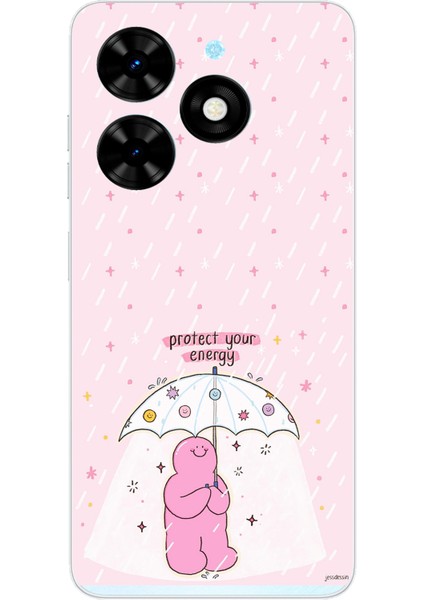 Tecno Spark Go 2024 Uyumlu Protect Your Energy Tasarımlı Baskılı Silikon Kılıf