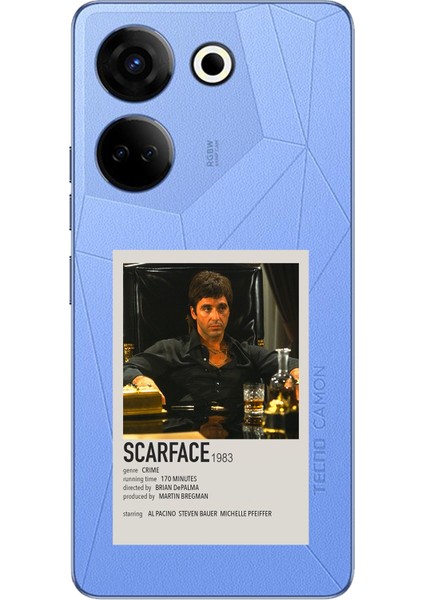 Tecno Camon 20 - 20 Pro 4g Uyumlu Scarface Mini Poster Tasarımlı Baskılı Silikon Kılıf