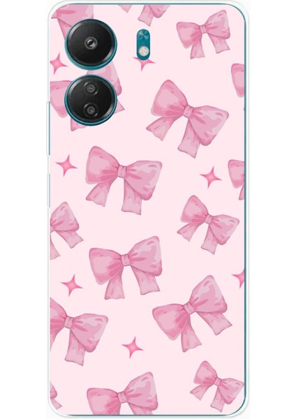Redmi 13C - Poco C65 Uyumlu Pembe Fiyonklar Baskılı Silikon Kılıf